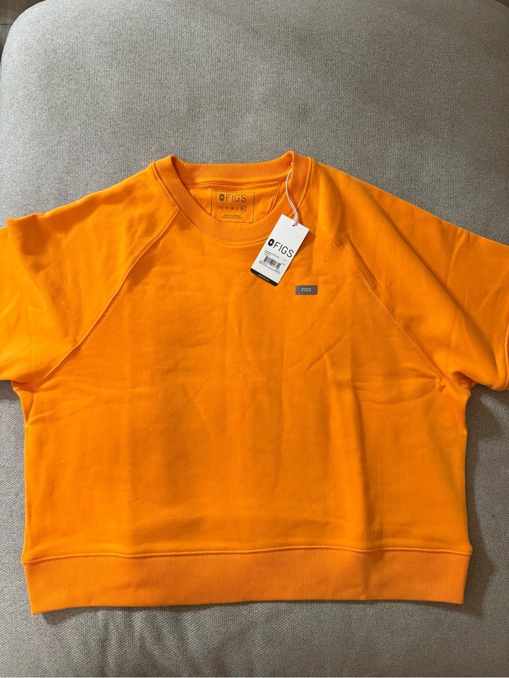 Figs Creamsicle Orange Short-Sleeve Crewneck Sweatshirt
